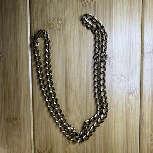 Vintage 30" 14k Gold Plated Curb Necklace Chain, 38g